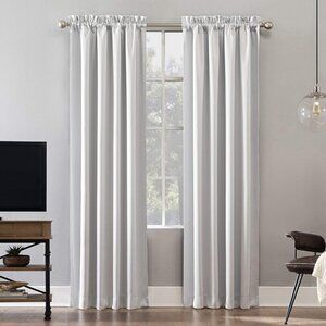 NEW Sun Zero Extreme Blackout Rod Pocket Curtain Panel Pearl Off White 52x84